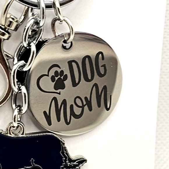 NEW! Bernese Mountain Dog Pawprint🐾 "Dog Mom" Keychain/Purse 👜🎒 Charm ~ 🐕🎁 - Picture 11 of 15